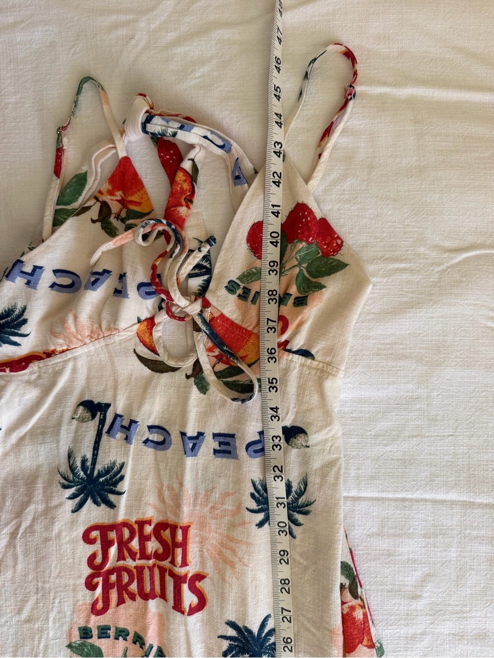 Paper Heart Fresh Fruits Printed Maxi Tie-Back Summer Dress - Picture 9 of 9
